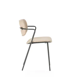 No name VELURA Lot de 2 chaises en simili cuir et métal