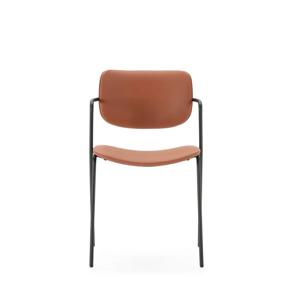 No name VELURA Lot de 2 chaises en simili cuir et métal