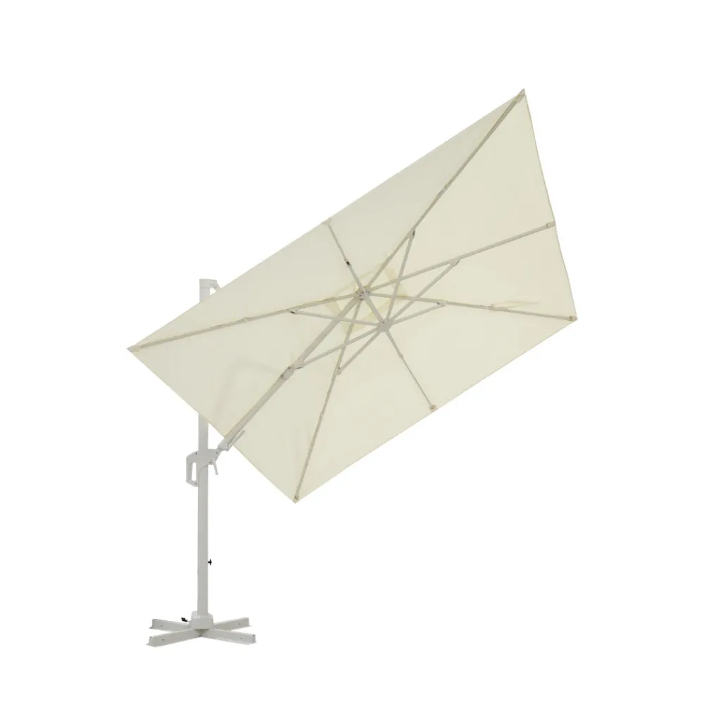 Drawer VEYA Parasol carré déporté en aluminium 3x3m