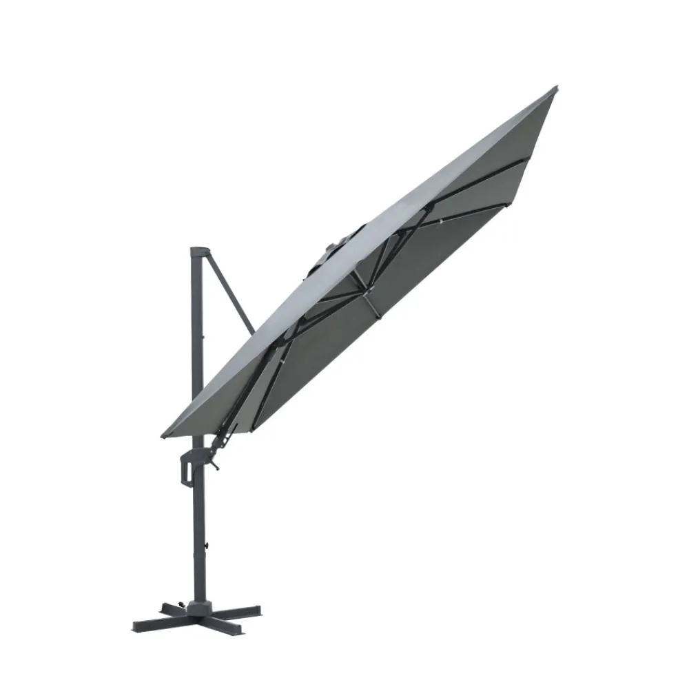 Drawer VEYA Parasol carré déporté en aluminium 3x3m