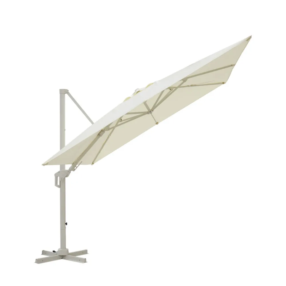 Drawer VEYA Parasol carré déporté en aluminium 3x3m