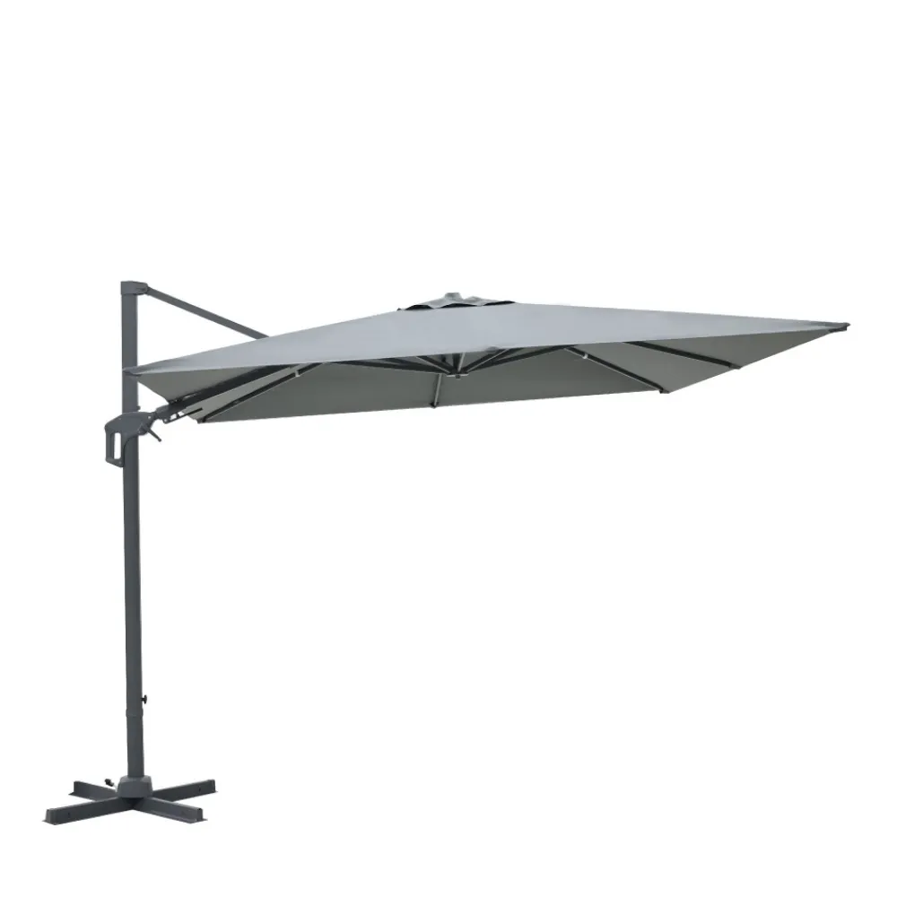 Drawer VEYA Parasol carré déporté en aluminium 3x3m