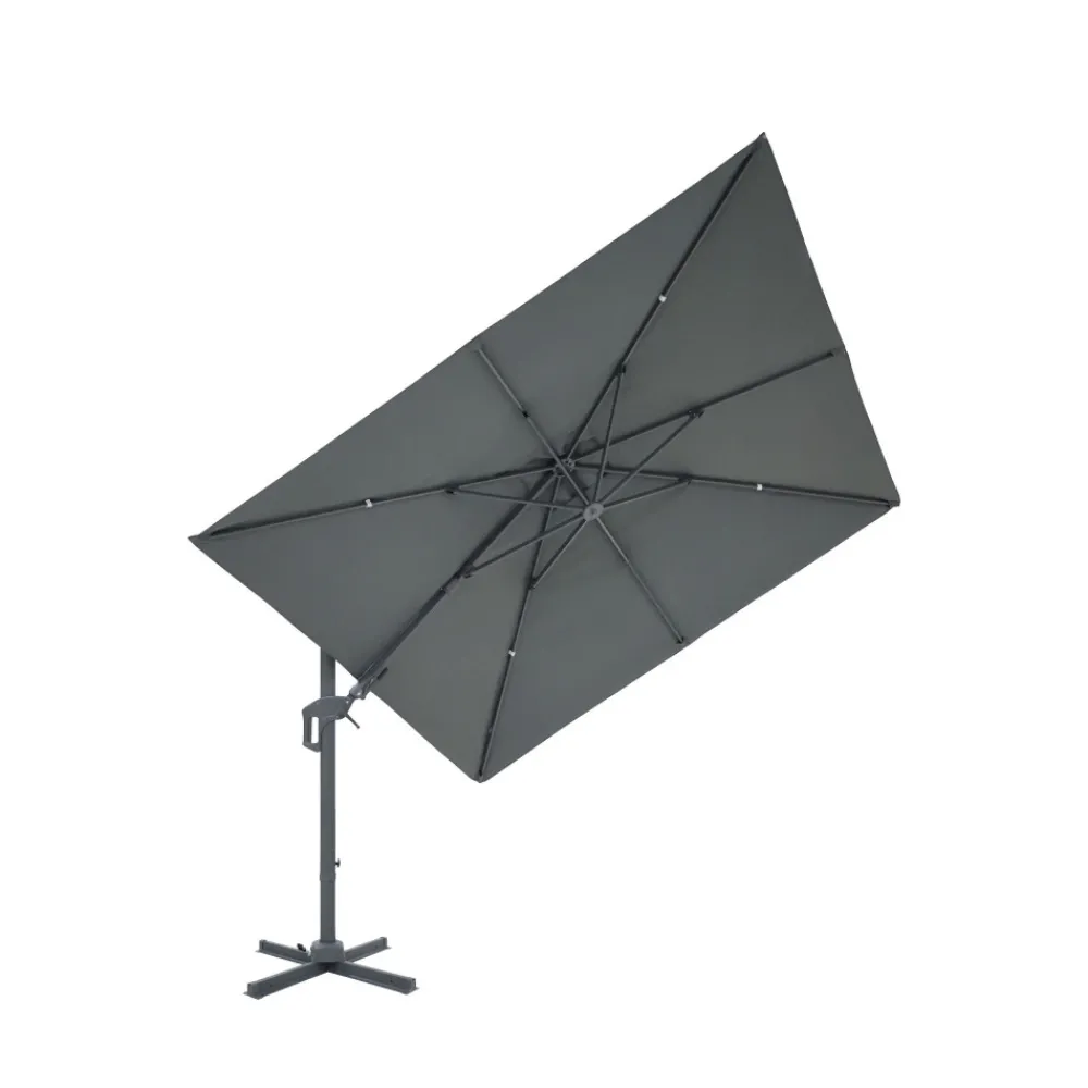 Drawer VEYA Parasol carré déporté en aluminium 3x3m