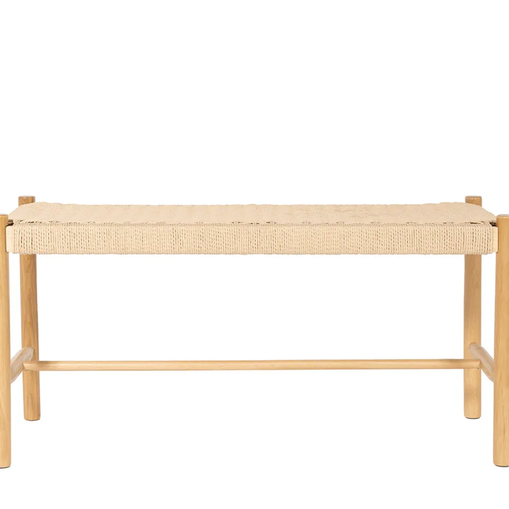 Drawer VICTOR Banc en corde tressée et bois L90cm