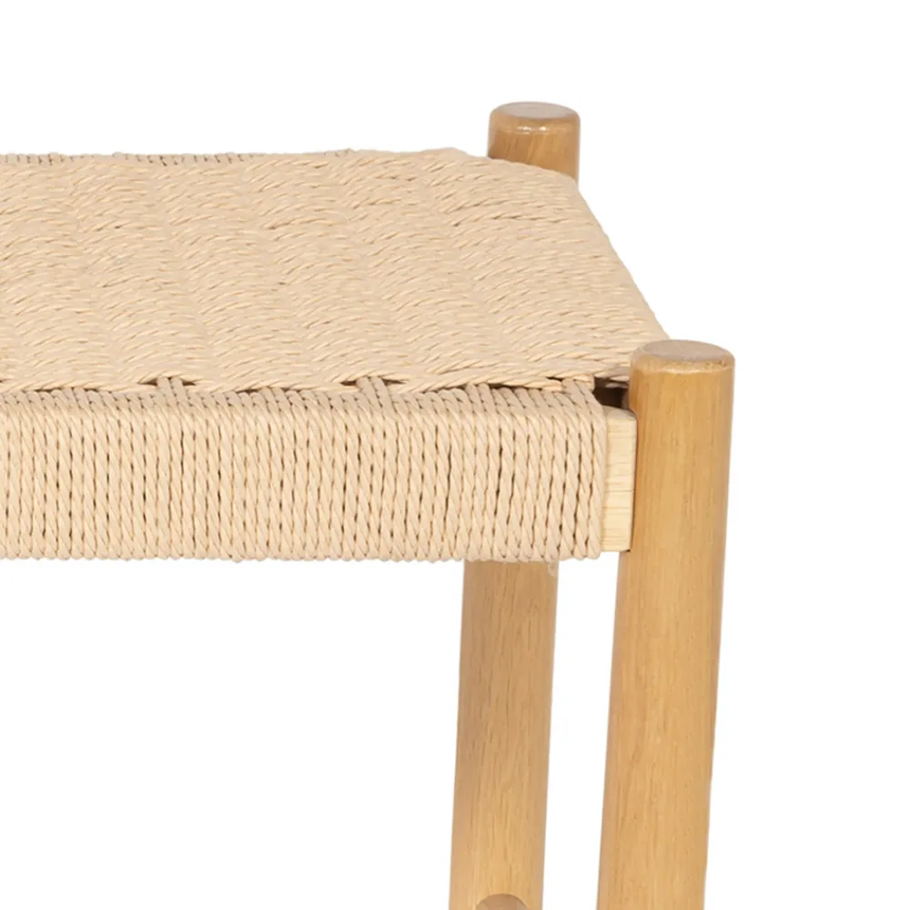 Drawer VICTOR Banc en corde tressée et bois L90cm