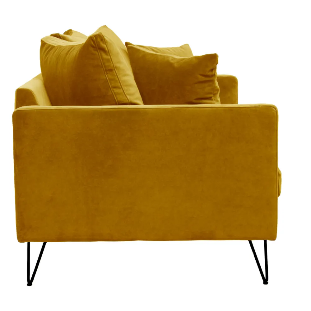 Drawer VILLABON Canapé 3 places en velours pieds épingles noirs