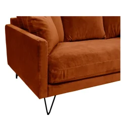 Drawer VILLABON Canapé 3 places en velours pieds épingles noirs