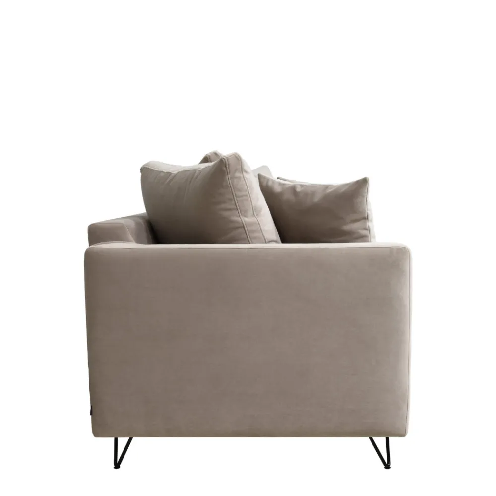 Drawer VILLABON Canapé 3 places en velours pieds épingles noirs
