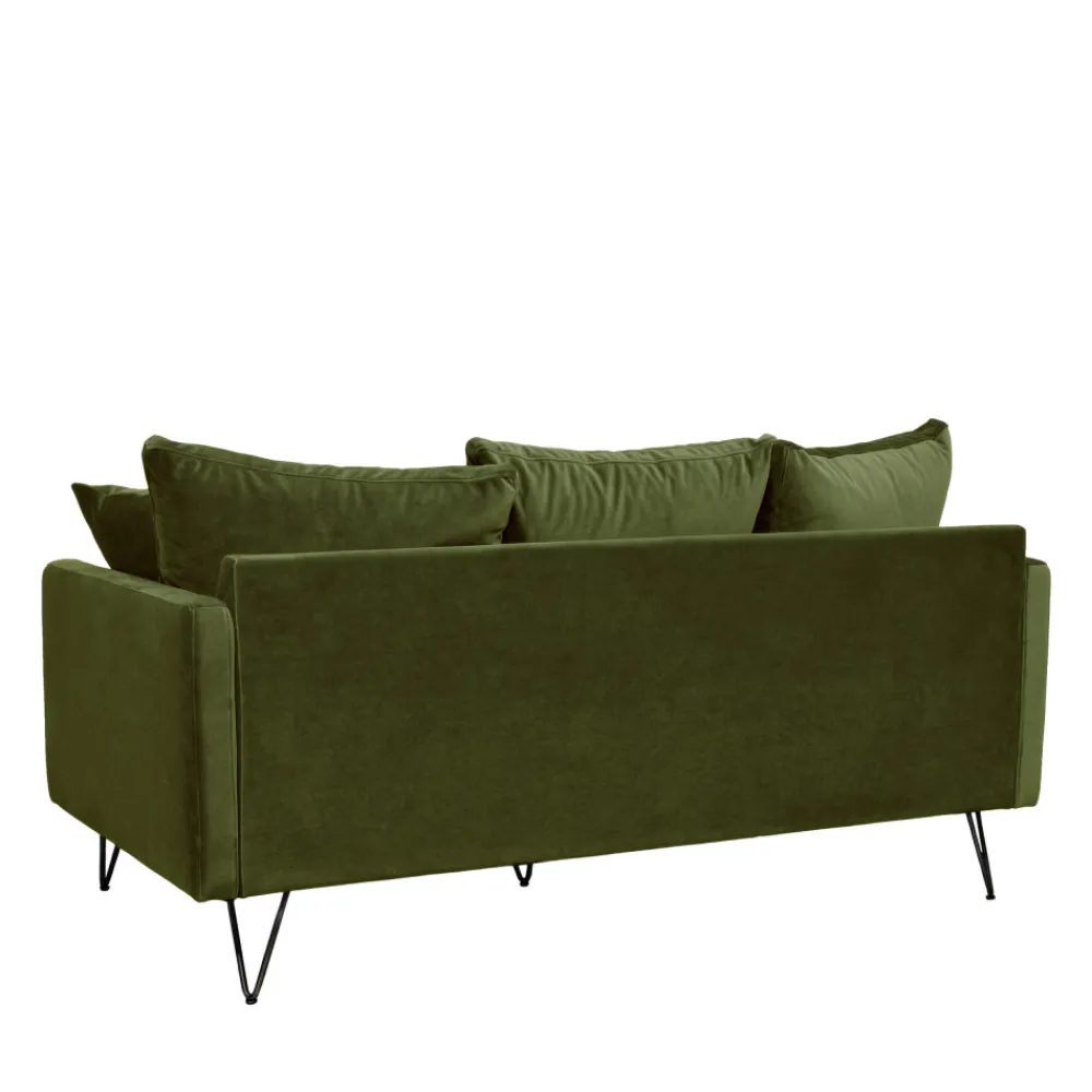 Drawer VILLABON Canapé 3 places en velours pieds épingles noirs