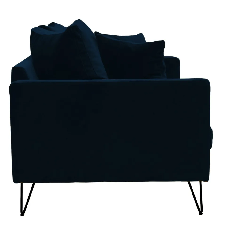 Drawer VILLABON Canapé 3 places en velours pieds épingles noirs