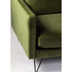 Drawer VILLABON Canapé 4 places en velours pieds épingles noirs
