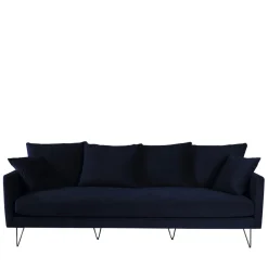 Drawer VILLABON Canapé 4 places en velours pieds épingles noirs