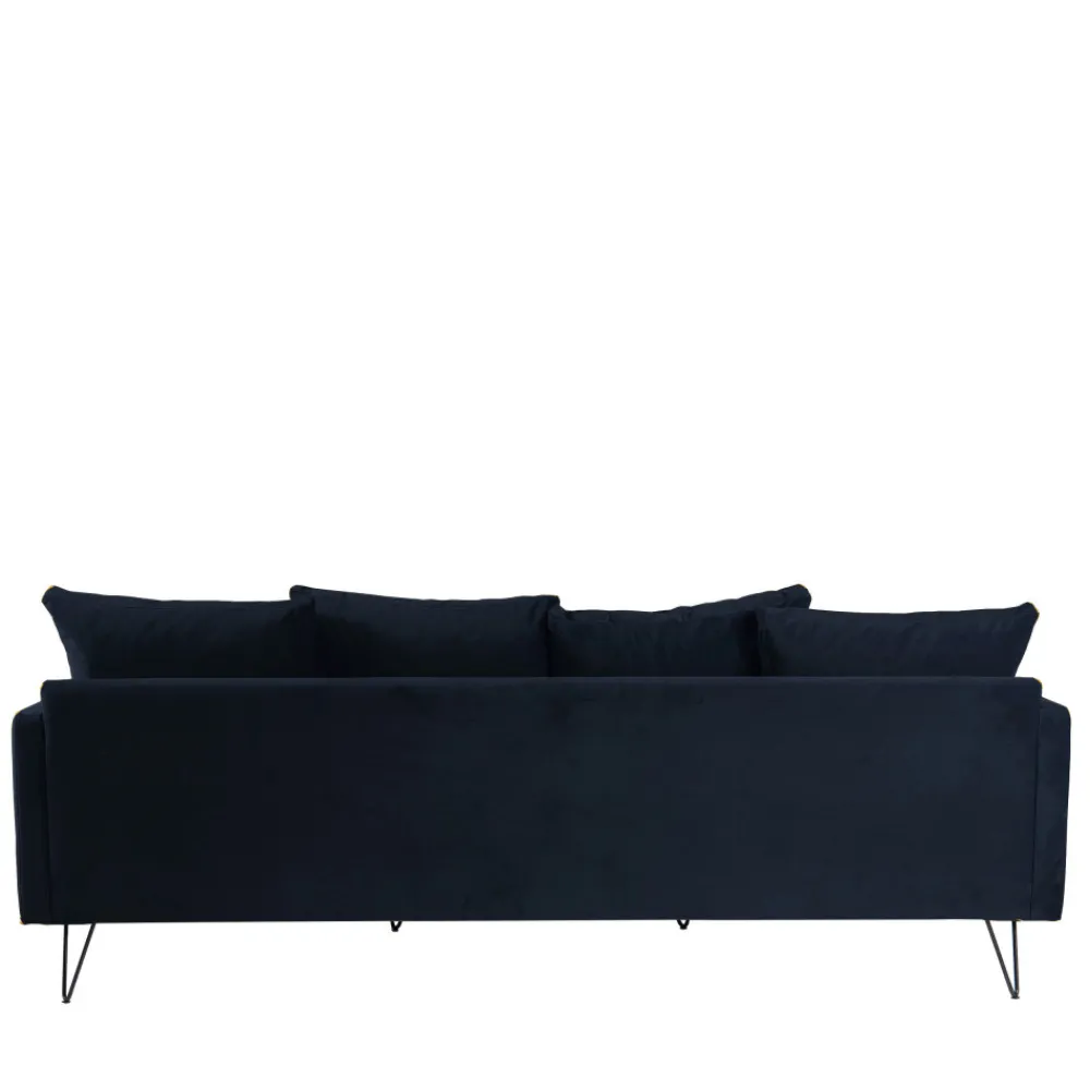 Drawer VILLABON Canapé 4 places en velours pieds épingles noirs