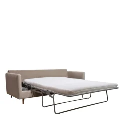 Drawer VILLABON Canapé convertible 4 places en velours pieds bois foncé
