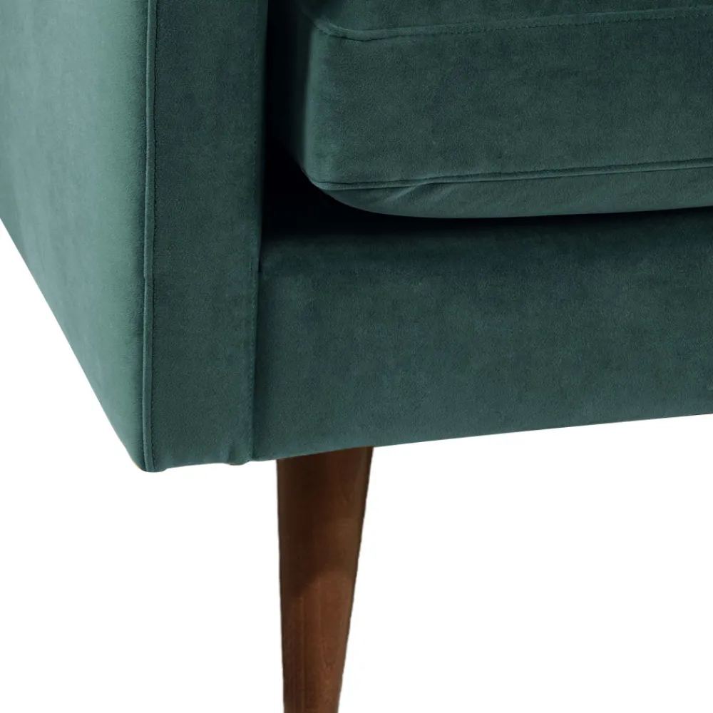 Drawer VILLABON Canapé convertible 4 places en velours pieds bois foncé