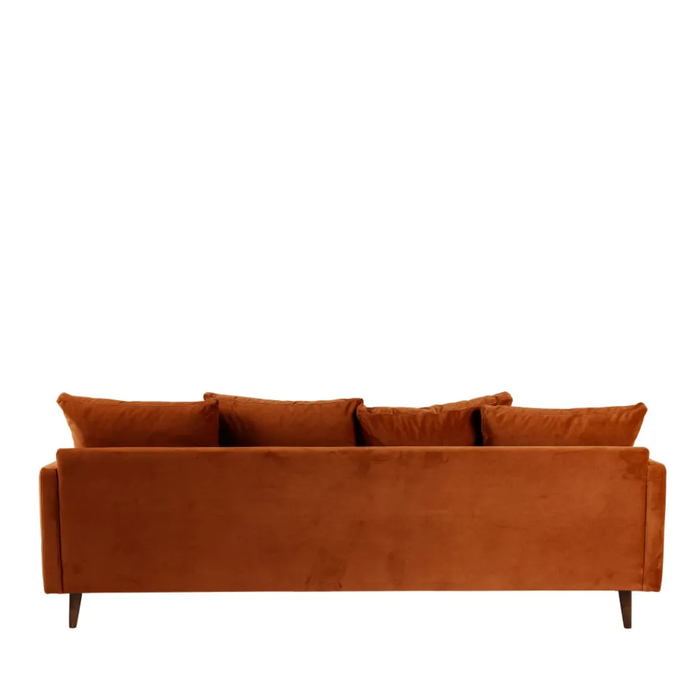 Drawer VILLABON Canapé convertible 3 places en velours pieds bois foncé