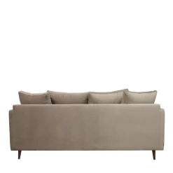 Drawer VILLABON Canapé convertible 3 places en velours pieds bois foncé