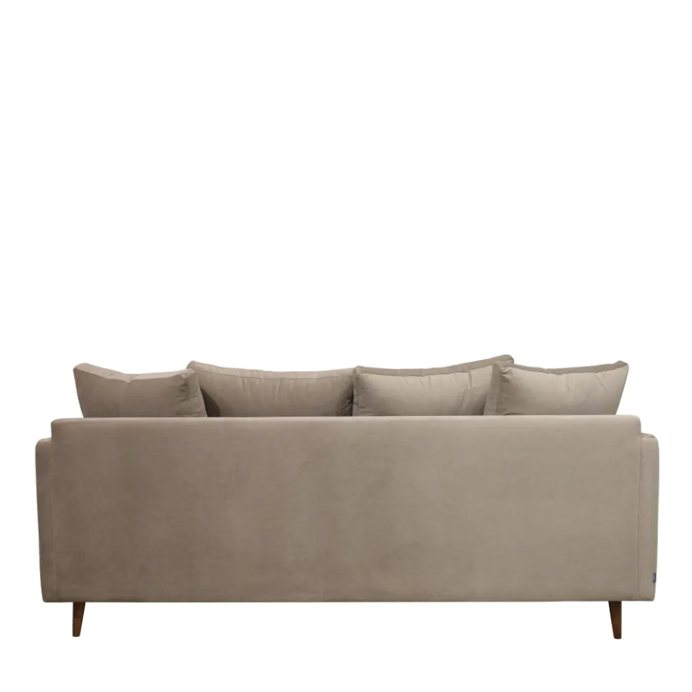 Drawer VILLABON Canapé convertible 3 places en velours pieds bois foncé