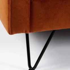 Drawer VILLABON Canapé convertible 3 places en velours pieds épingles noirs