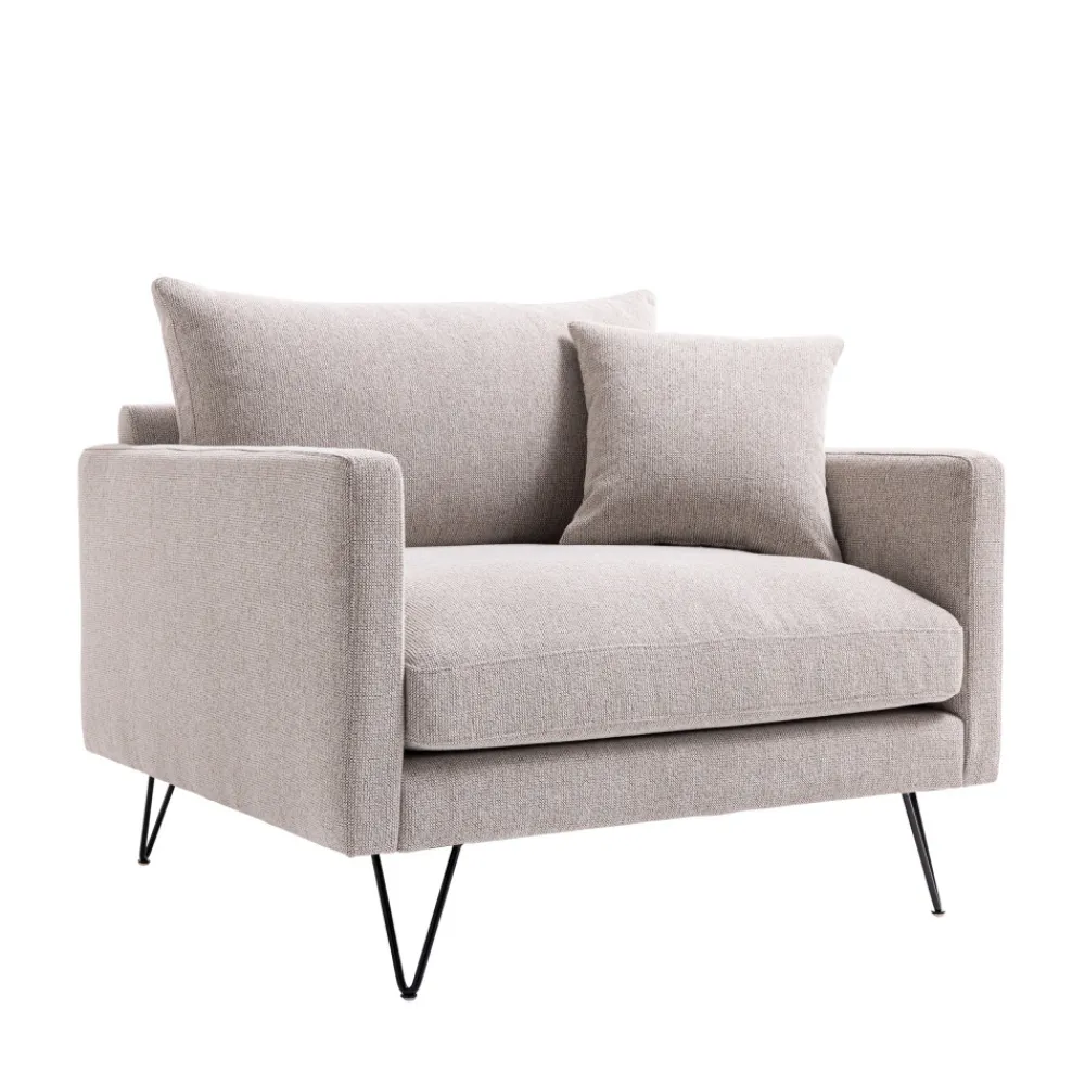 Drawer VILLABON Fauteuil XL en tissu pieds épingles noirs