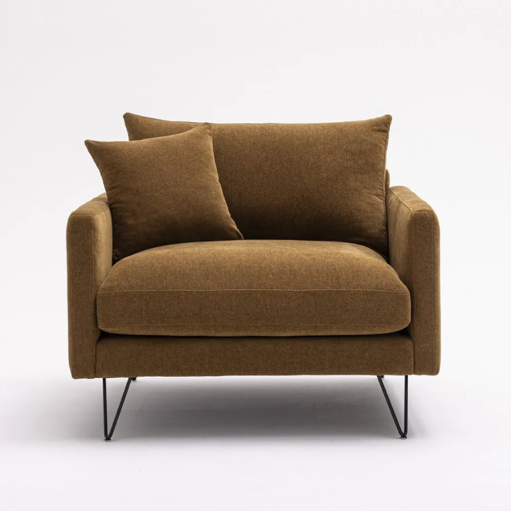 Drawer VILLABON Fauteuil XL en tissu pieds épingles noirs