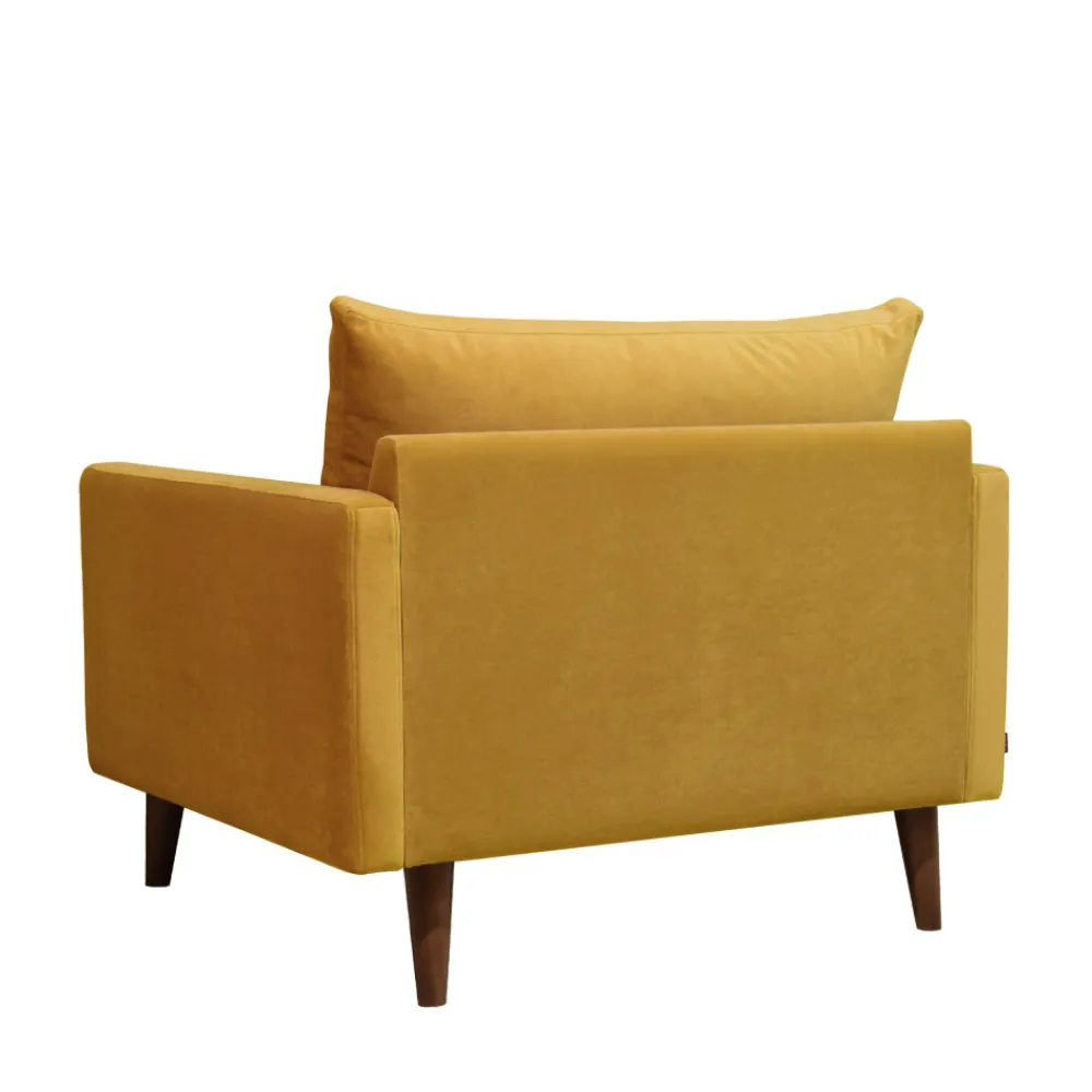 Drawer VILLABON Fauteuil XL en velours pieds bois foncé