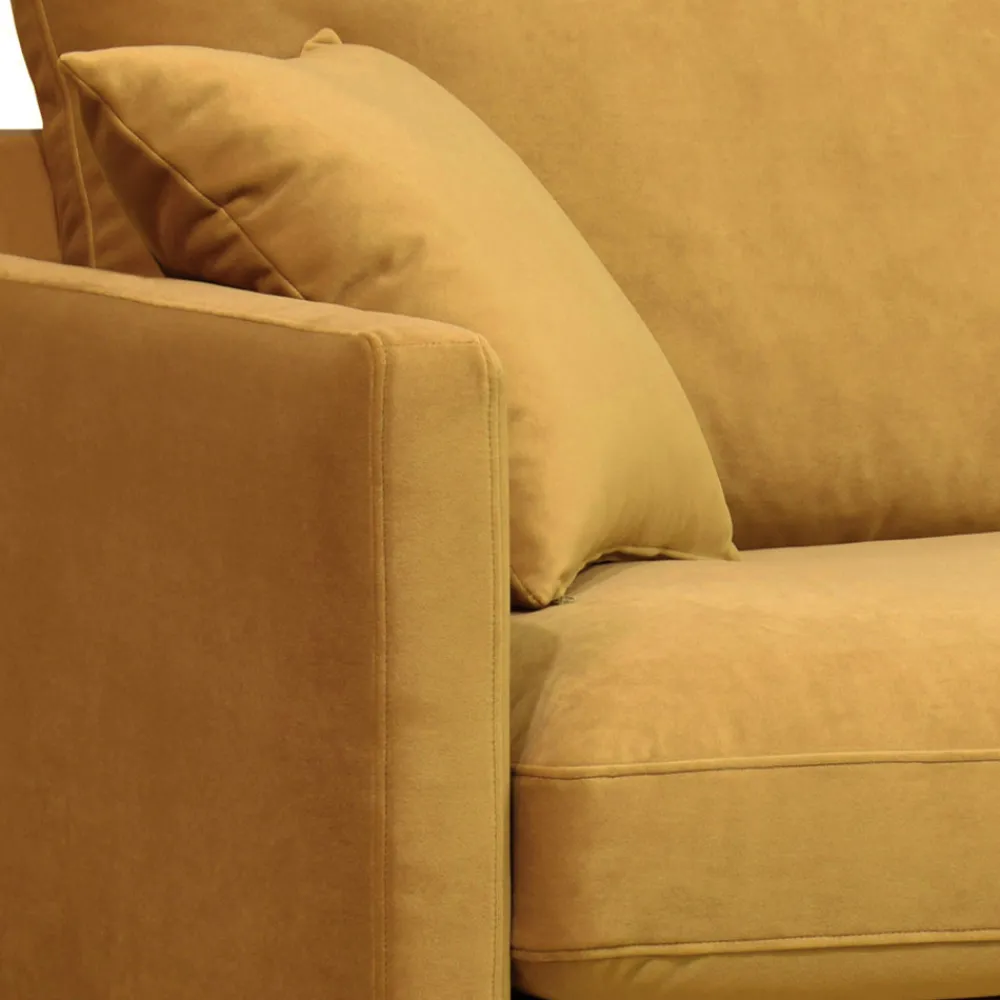 Drawer VILLABON Fauteuil XL en velours pieds bois foncé