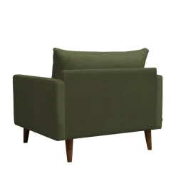 Drawer VILLABON Fauteuil XL en velours pieds bois foncé