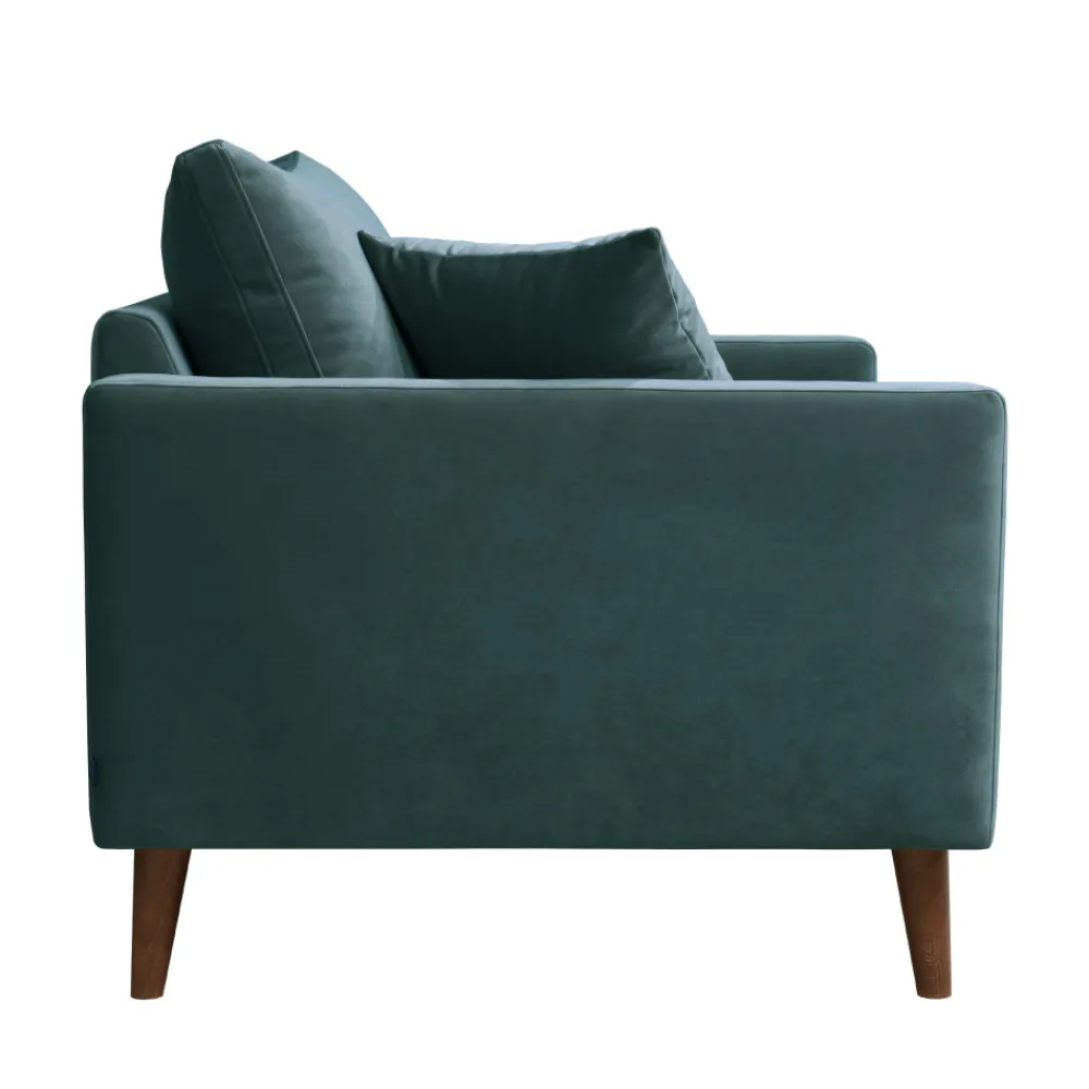 Drawer VILLABON Fauteuil XL en velours pieds bois foncé