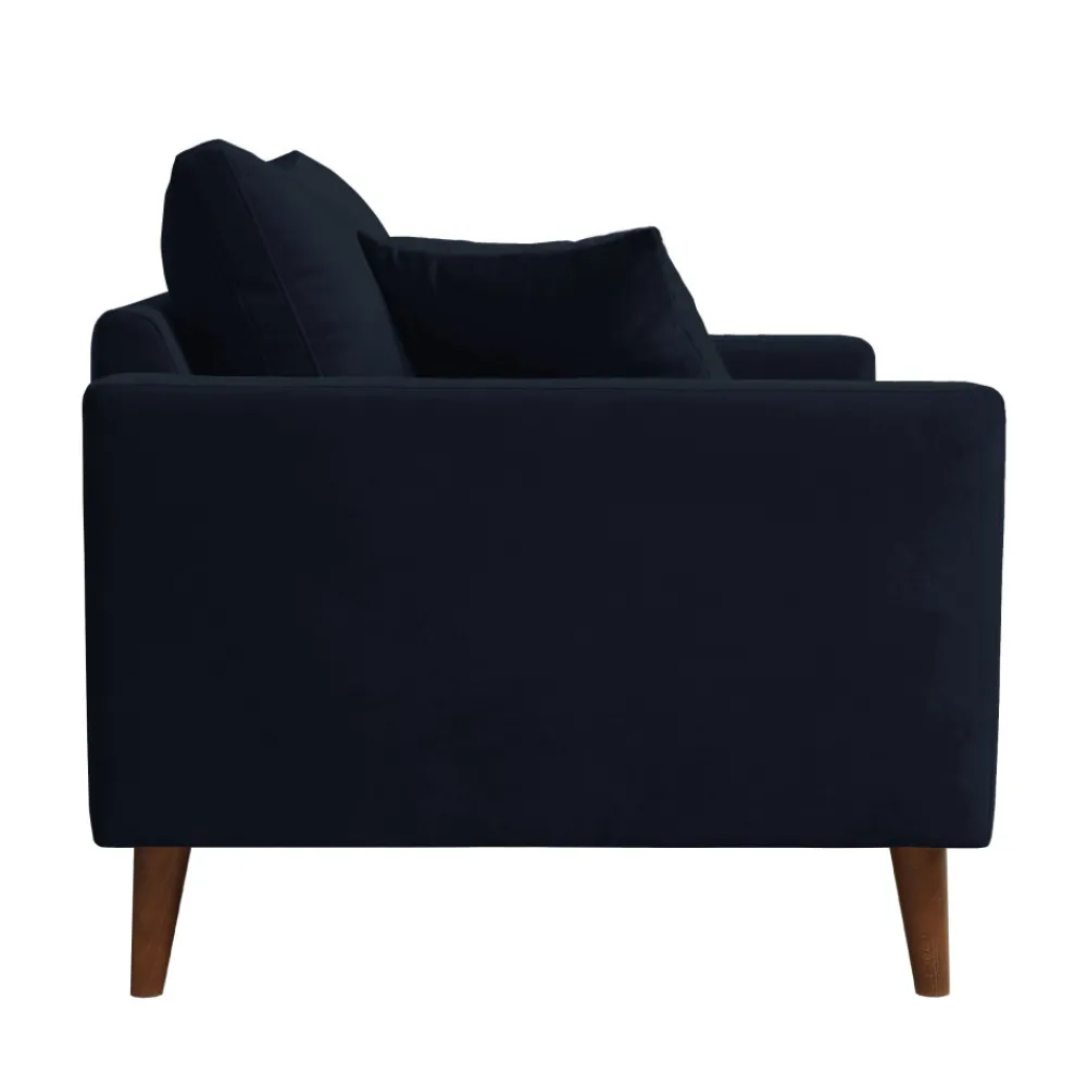 Drawer VILLABON Fauteuil XL en velours pieds bois foncé