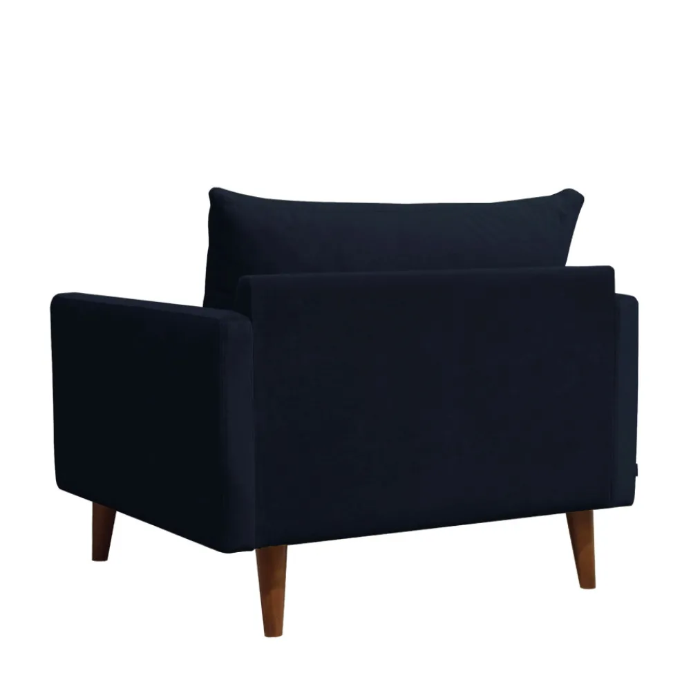 Drawer VILLABON Fauteuil XL en velours pieds bois foncé