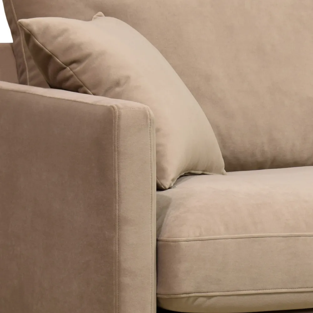 Drawer VILLABON Fauteuil XL en velours pieds bois foncé