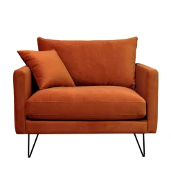 Drawer VILLABON Fauteuil XL en velours pieds épingles noirs