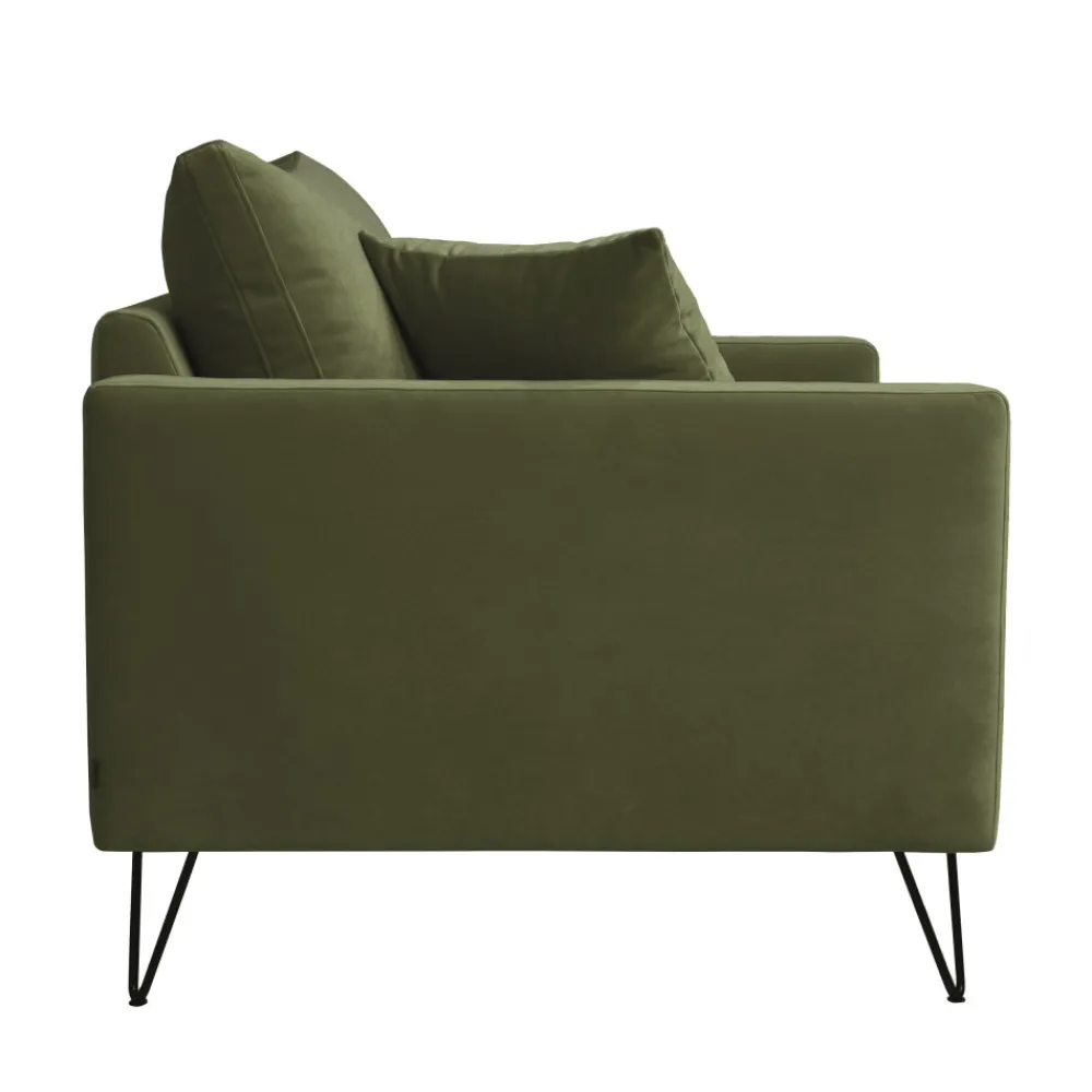 Drawer VILLABON Fauteuil XL en velours pieds épingles noirs