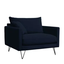 Drawer VILLABON Fauteuil XL en velours pieds épingles noirs