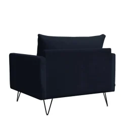 Drawer VILLABON Fauteuil XL en velours pieds épingles noirs
