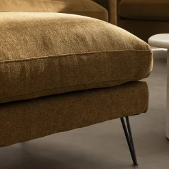 Drawer VILLABON Pouf en tissu pieds épingles noirs