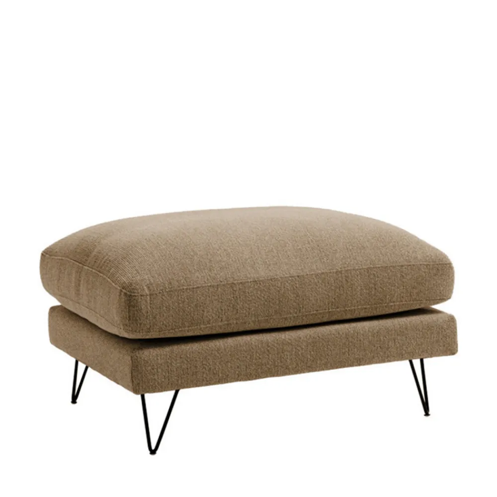 Drawer VILLABON Pouf en tissu pieds épingles noirs