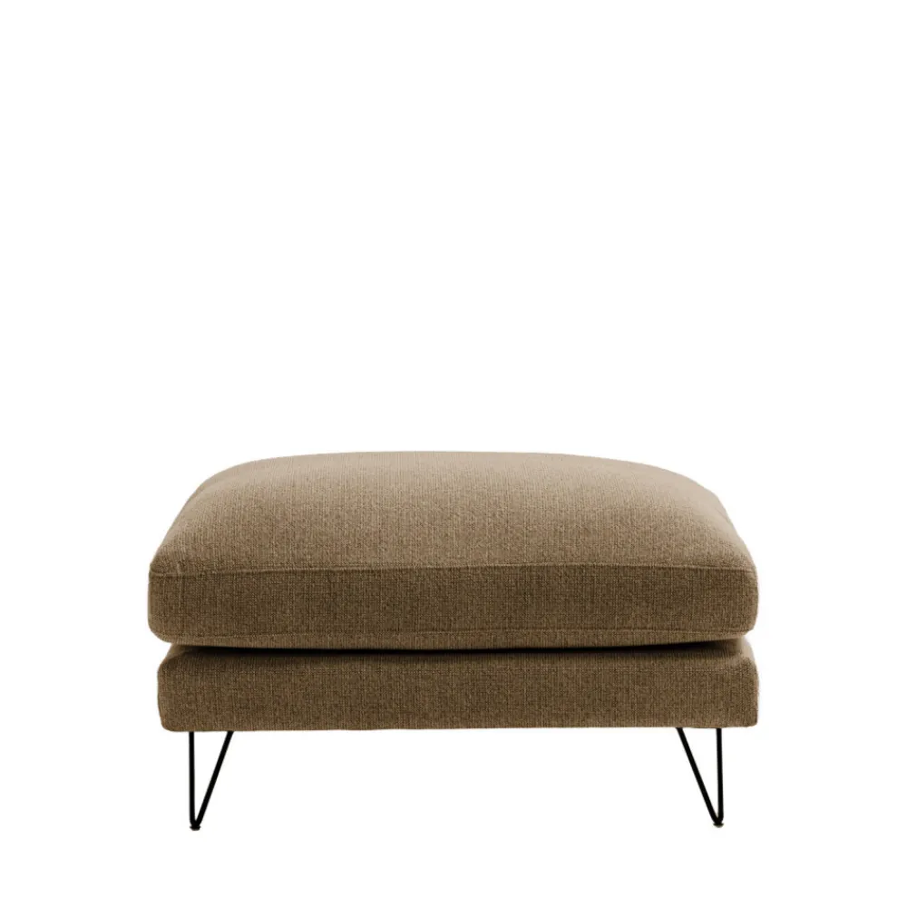 Drawer VILLABON Pouf en tissu pieds épingles noirs