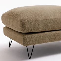 Drawer VILLABON Pouf en tissu pieds épingles noirs