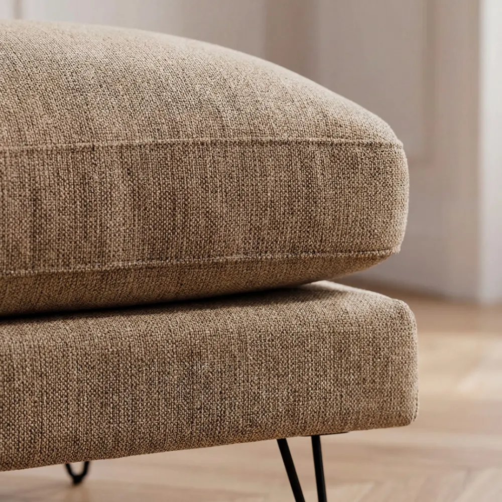 Drawer VILLABON Pouf en tissu pieds épingles noirs