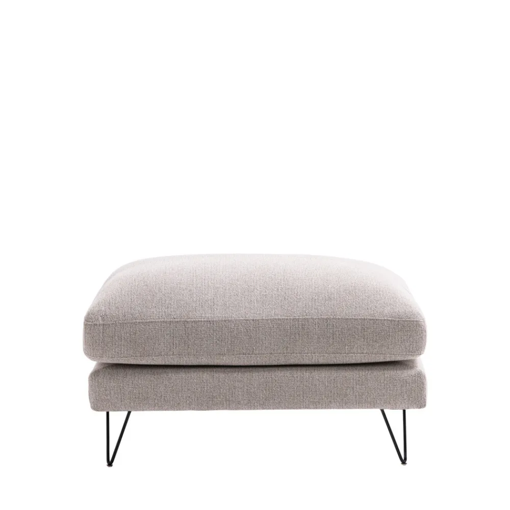 Drawer VILLABON Pouf en tissu pieds épingles noirs