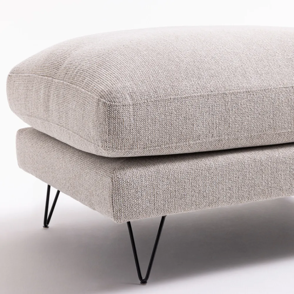 Drawer VILLABON Pouf en tissu pieds épingles noirs