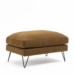 Drawer VILLABON Pouf en tissu pieds épingles noirs