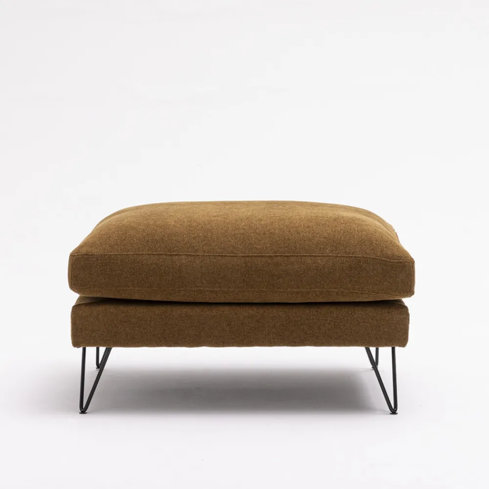 Drawer VILLABON Pouf en tissu pieds épingles noirs