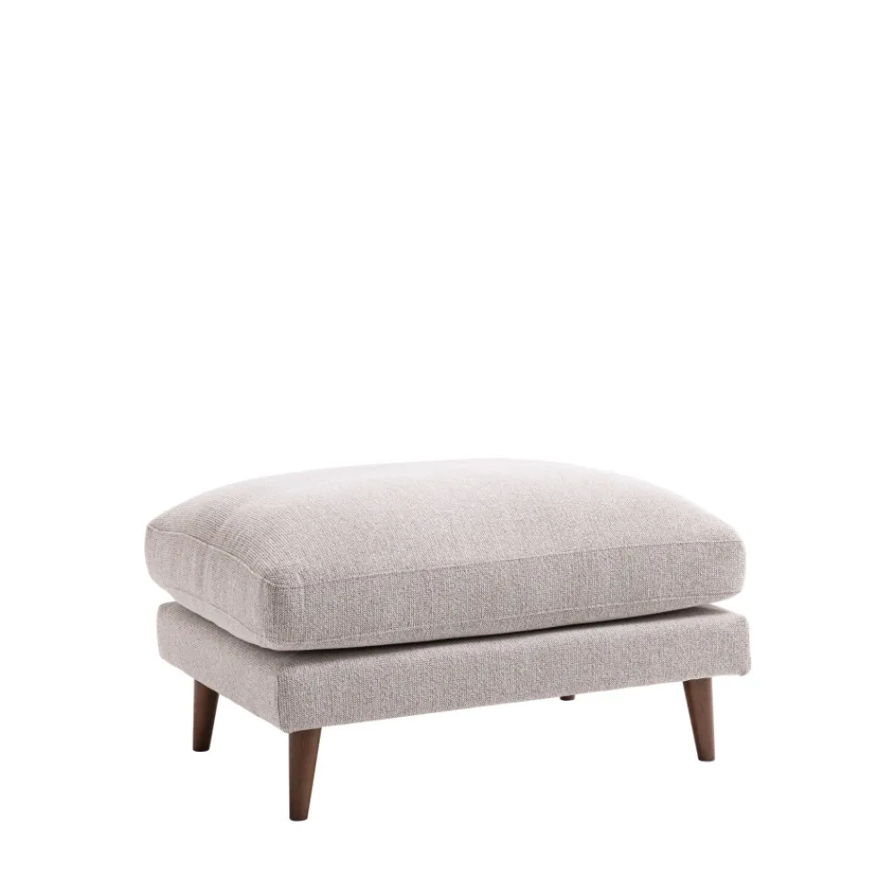 Drawer VILLABON Pouf en tissu pieds bois foncé