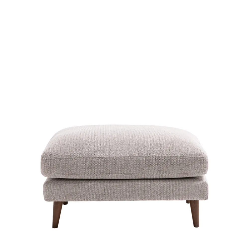 Drawer VILLABON Pouf en tissu pieds bois foncé