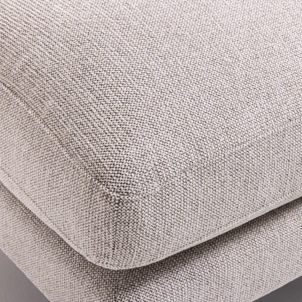 Drawer VILLABON Pouf en tissu pieds bois foncé