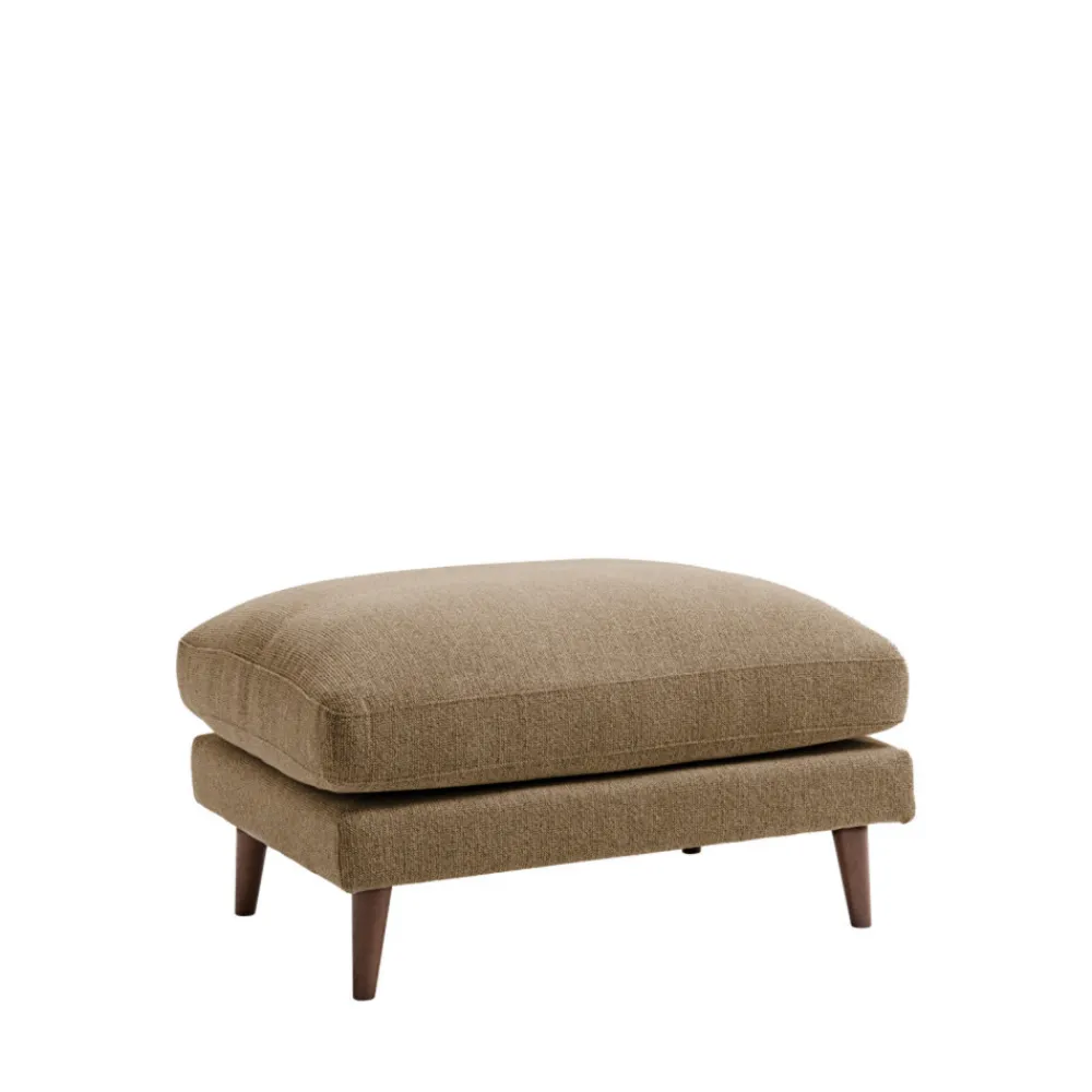 Drawer VILLABON Pouf en tissu pieds bois foncé