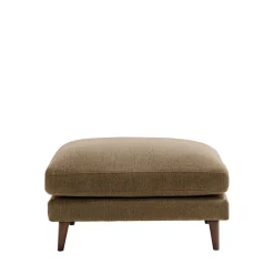 Drawer VILLABON Pouf en tissu pieds bois foncé
